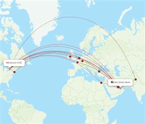 Flights from Abu Dhabi (AUH) to Toronto (YYZ) .